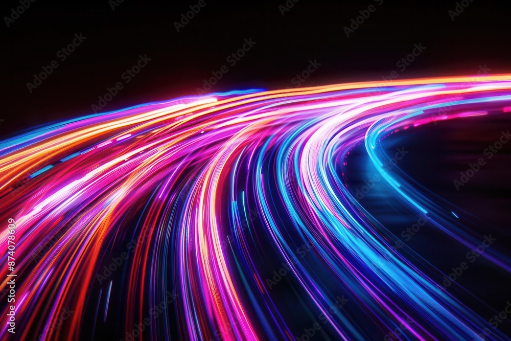 Aufkleber dazzling display of colorful light trails creating a sense of highspeed motion against a deep black 