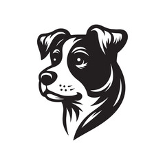 Dog had black and white silhouette vector illustration 