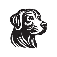 Dog had black and white silhouette vector illustration 