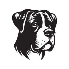 Dog had black and white silhouette vector illustration 