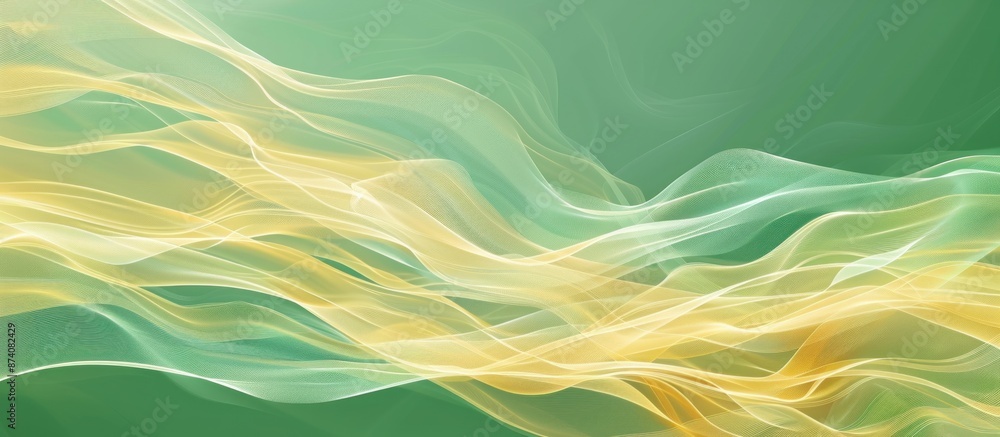 Wall mural Abstract Green and Yellow Waves