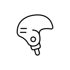 Secure helmet outline icons, minimalist vector illustration ,simple transparent graphic element .Isolated on white background