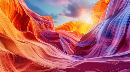Fototapeta premium Vivid Colors of the Arizona Canyon Walls During Sunset