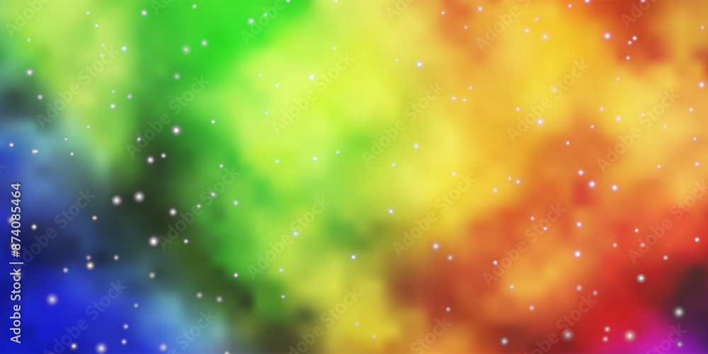 Canvas Prints Light Multicolor vector background with colorful stars.