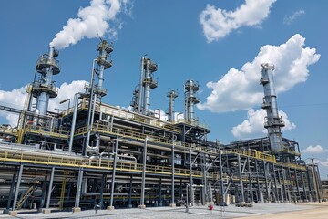 Fototapeta premium Industrial Complex under Blue Skies