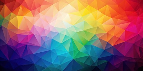 Obraz premium Colorful geometric abstract print with polygonal shapes, , abstract, print, polygonal, shapes, rainbow, colors, vibrant