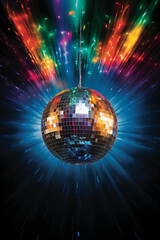 Disco ball background for banner or poster colorful image, A3 size image