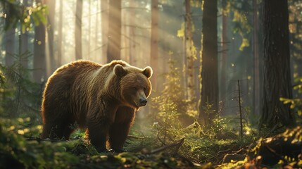 Bear in the Forest: Majestic Wildlife Encounter
