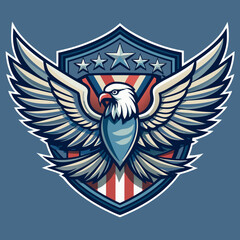 emblem of a american eagle with open spread wings