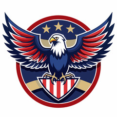 emblem of a american eagle with open spread wings