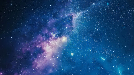 Obraz premium Vertical background featuring a night starry sky and bright purple-blue galaxy, designed for vertical display and emphasizing the cosmic beauty of the scene.