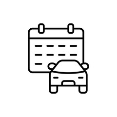 Car rental schedule outline icons, minimalist vector illustration ,simple transparent graphic element .Isolated on white background