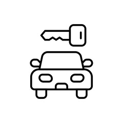 Car rental outline icons, minimalist vector illustration ,simple transparent graphic element .Isolated on white background