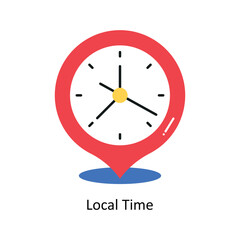 Local Time vector Flat Design illustration. Symbol on White background EPS 10 File 