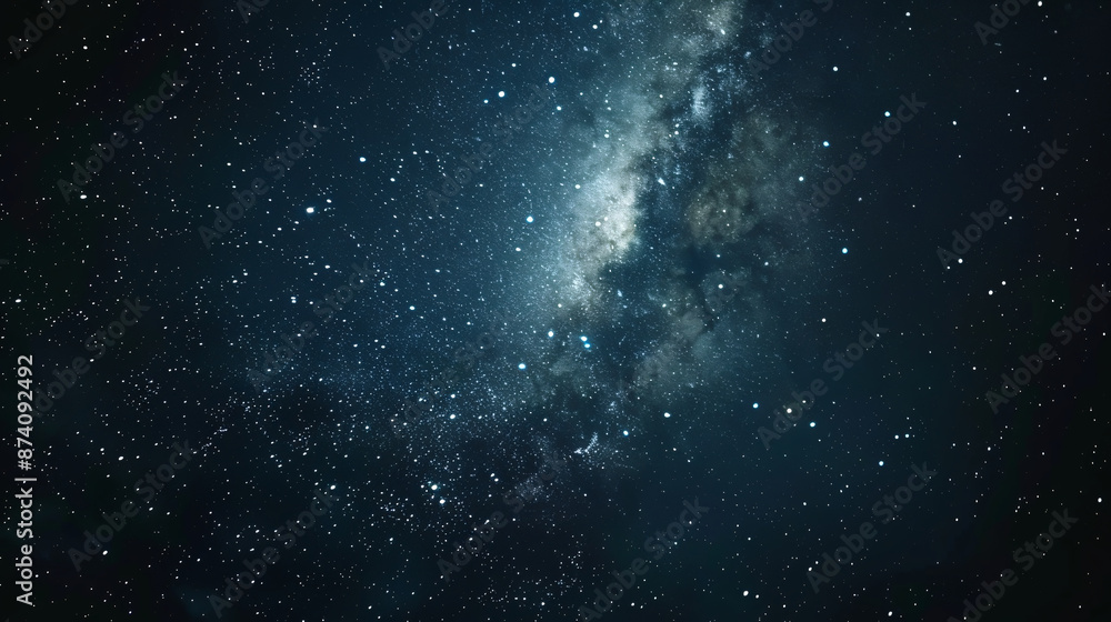 Wall mural image of the night sky with stars and galaxies in outer space, serving as a serene and captivating u
