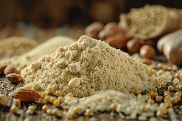 Flour and Nuts Pile