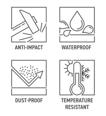  Anti-impact, Waterproof, Dust-proof, Temperature resist