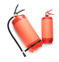 Obraz premium Fire extinguishers on white background