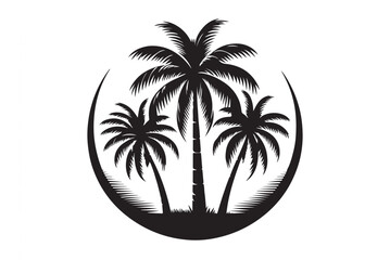 Obraz premium Palm tree silhouette vector image 