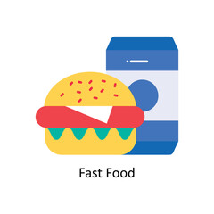 Fast Food vector Flat Design illustration. Symbol on White background EPS 10 File 