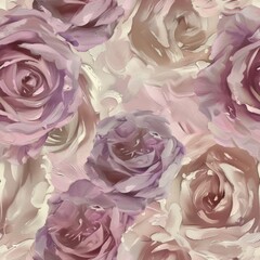 Elegant Floral Pattern Design with Soft Purple Roses
