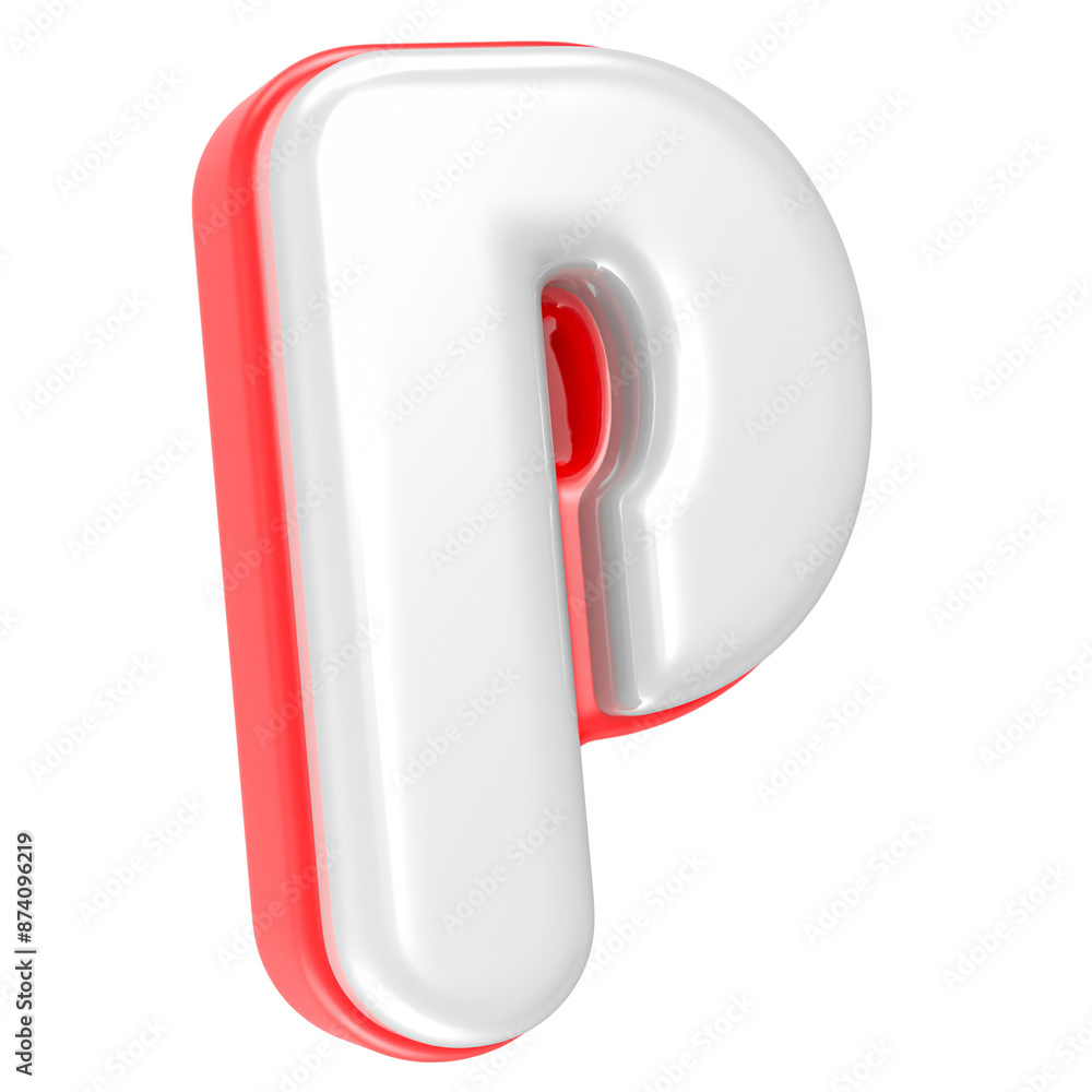 Fototapete 3d rendering Font P isolated