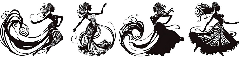 Graceful Dancer in Black and White