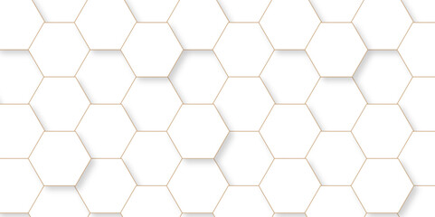 Abstract white 3d hexagon creative grid honeycomb structure mosaic pattern background. luxury minimal technology network abstraction tech digital tile vector wall banner surface polygon background.