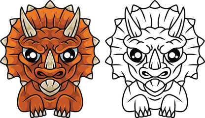 Illustration mascot triceratops vector art