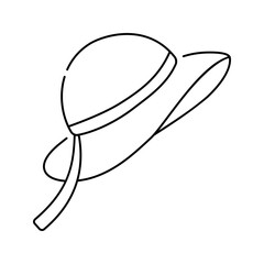 Pamela hat icon. pamela hat, straw hat, sun hat, summer, fashion, beach. Vector icon illustration