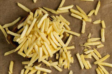 defrosting potatoes cut into thin slices