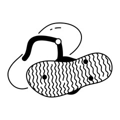 Flip flops icon. flip flops, sandals, slippers, footwear, summer, beach. Vector icon illustration