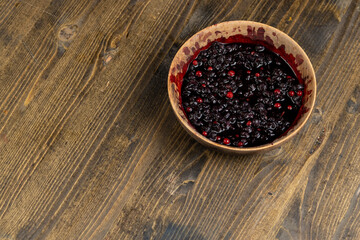 various blueberries after freezing are on the table