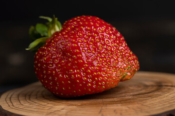 clean washed ripe red strawberries during cooking