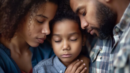 Obraz premium Close-up of a family embracing, showing love and unity.