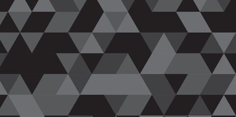	
Triangle shape retro wall grid pattern geometric ornament tile vector square element. Abstract geometric black and gray background seamless mosaic and low polygon triangle texture wallpaper.
