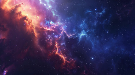 Naklejka premium Nebula and galaxies in space Abstract cosmos background 