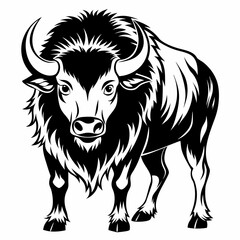 bison head logo, bison mascot, bison vector, 