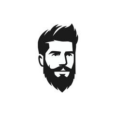 man with beard gentleman logo vector illustration template design