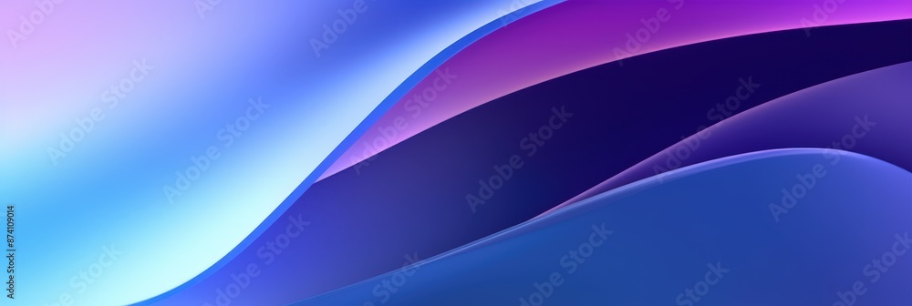 Poster gradient color combinations of blue and purple in abstract 3d shapes