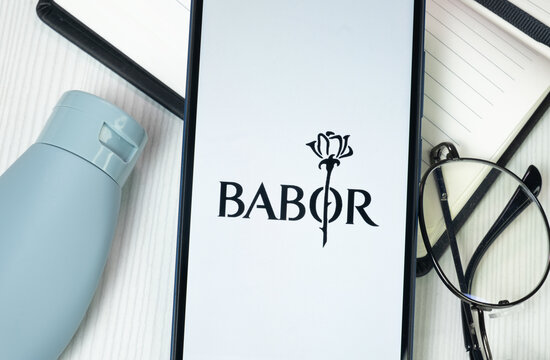 New York, USA - 30 June 2024: Babor Logo on Phone Screen, Company Icon