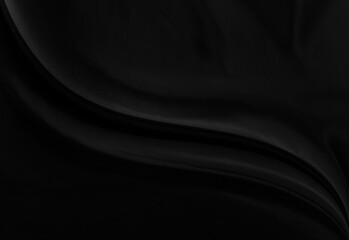 Black gray satin dark fabric texture luxurious shiny that is abstract silk cloth background with patterns soft waves blur beautiful.