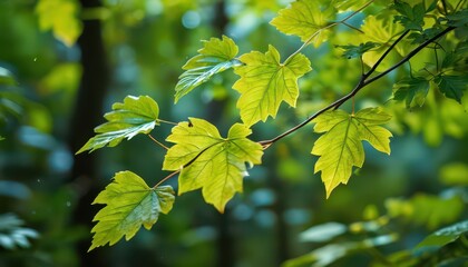 Green Leaves in Sunlight.