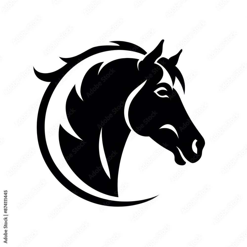 Poster horse logo icon animal mammal black.