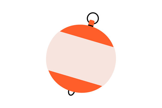 Hand drawn cute cartoon illustration water buoy. Flat vector safety beach buoy doodle style. Swimming area limitation. Support or help icon. Protection or assistance. SOS. Danger situation. Isolated.