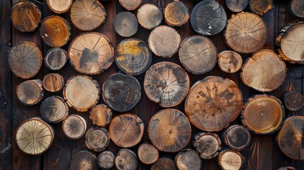 Fototapeta premium Wood log backdrop for showcasing products