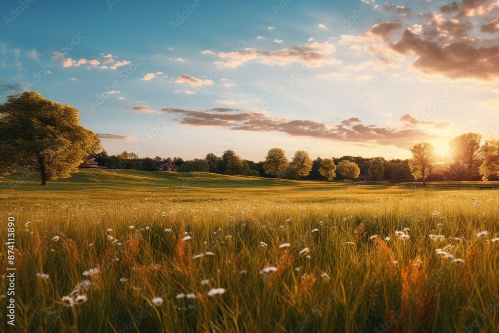 Canvas Prints farm meadow nature landscape grassland.