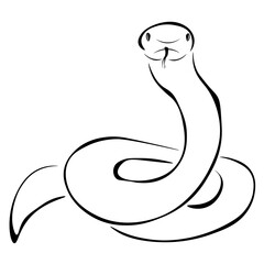 Fototapeta premium Stylized silhouette of a snake, reptile symbol of the eastern horoscope for design