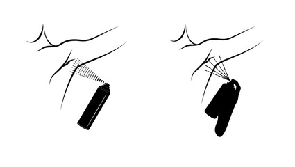 spray on armpits, black isolated silhouette