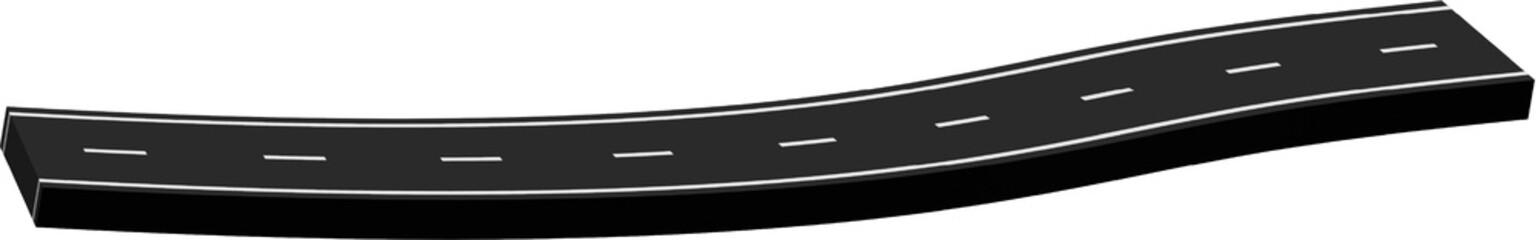 Curved road with white markings, route, street, highway